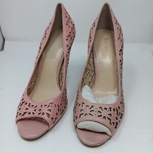Enzo ANGIOLIN Megastar Pink Leather Cut Out Open Toe Heel Pump Size 9M